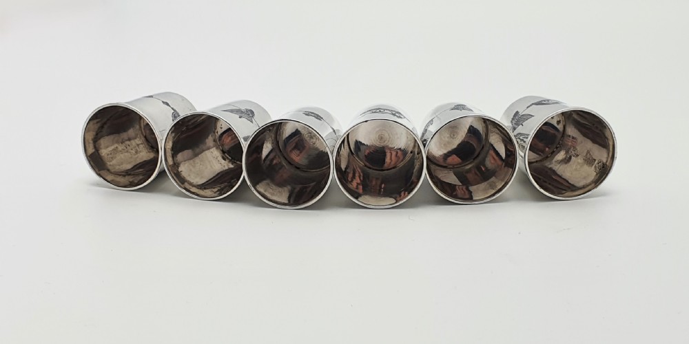 Fabulous Middle Eastern Silver set of cups on tray – circa 1920 View VIII