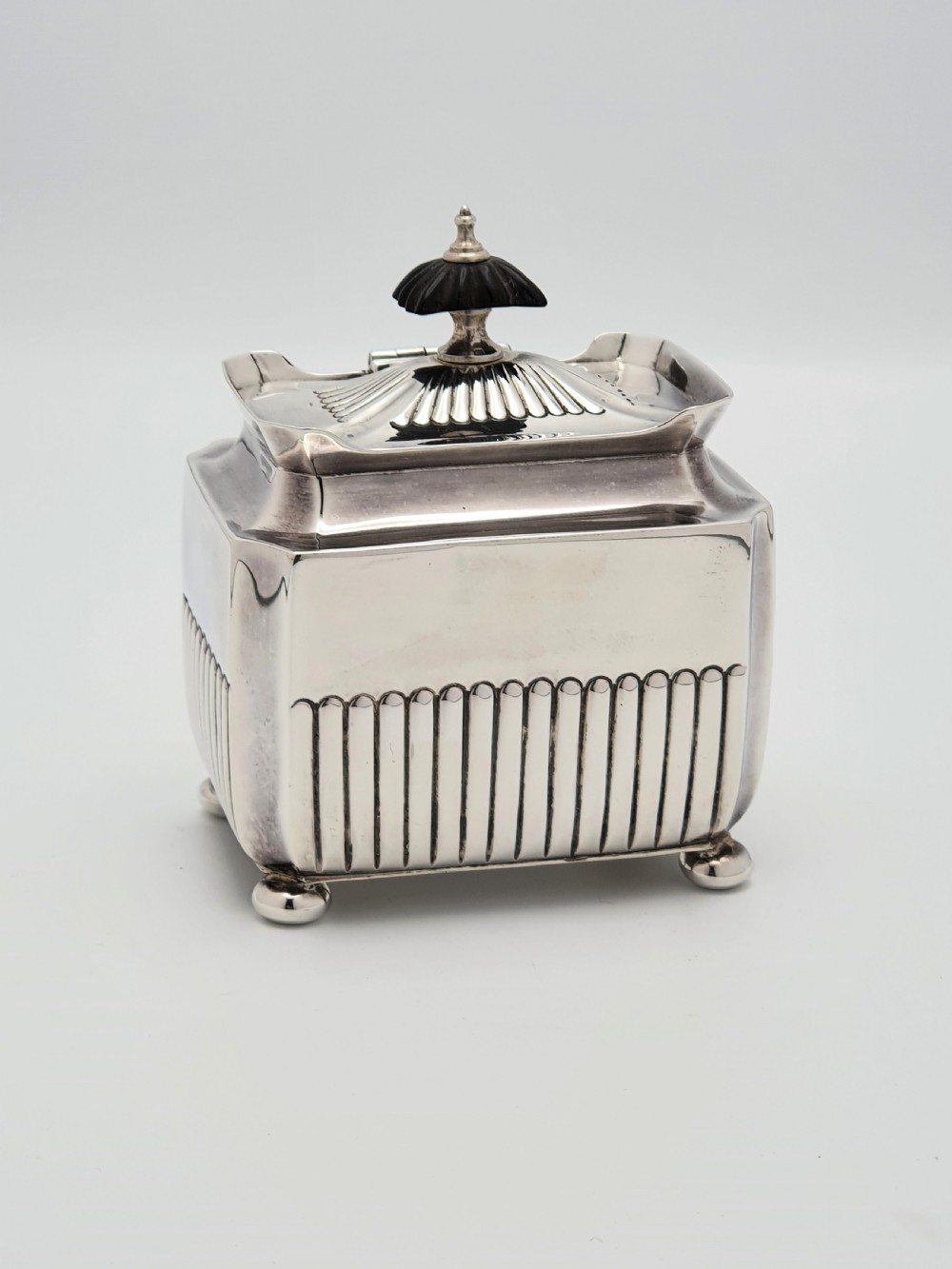 Pretty Victorian antique silver tea caddy – Sheffield 1883