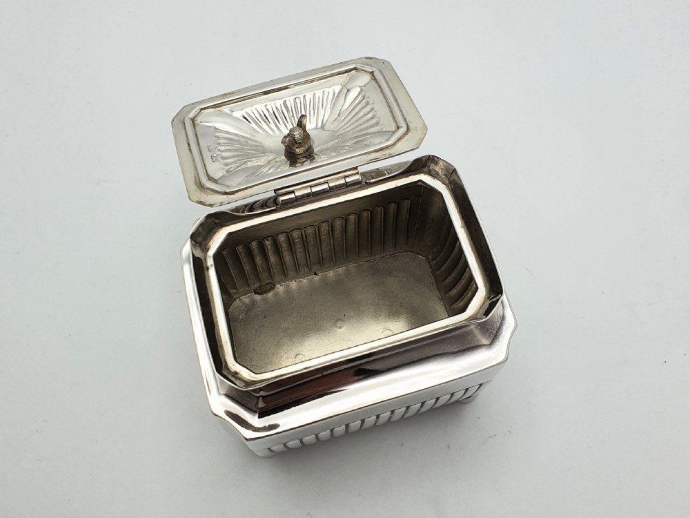Pretty Victorian antique silver tea caddy – Sheffield 1883 View III