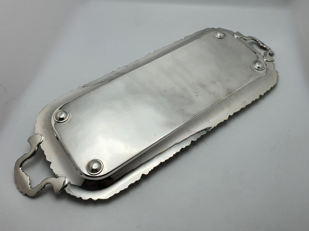 Lovely antique Edwardian silver plated tray – circa 1905 View IV