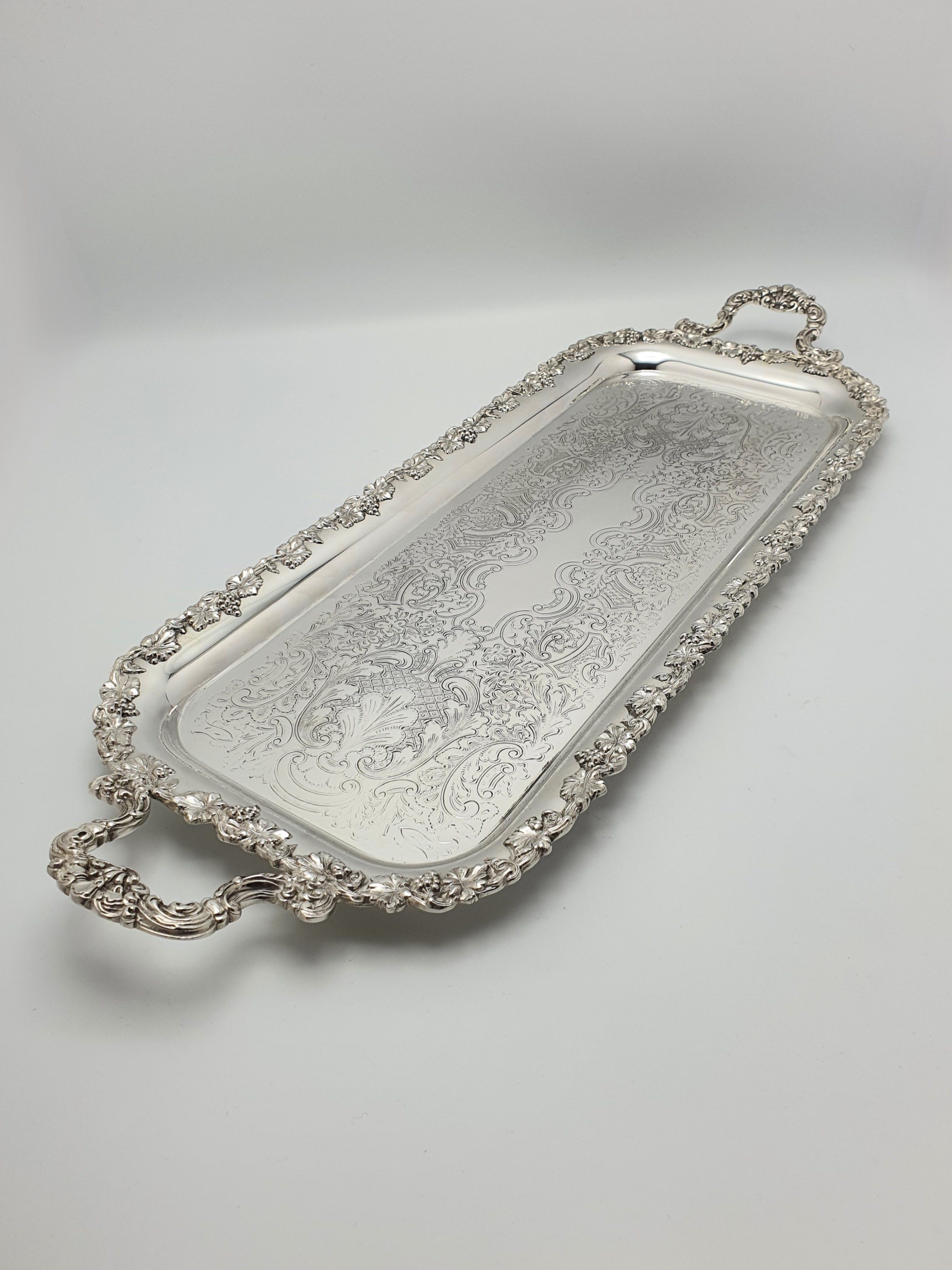 Lovely antique Edwardian silver plated tray – circa 1905