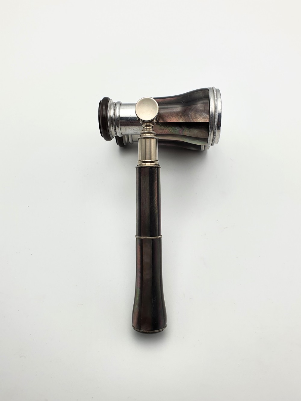 Stylish Aluminium and Mother of Pearl Extending Opera Glasses – circa 1920 View VIII