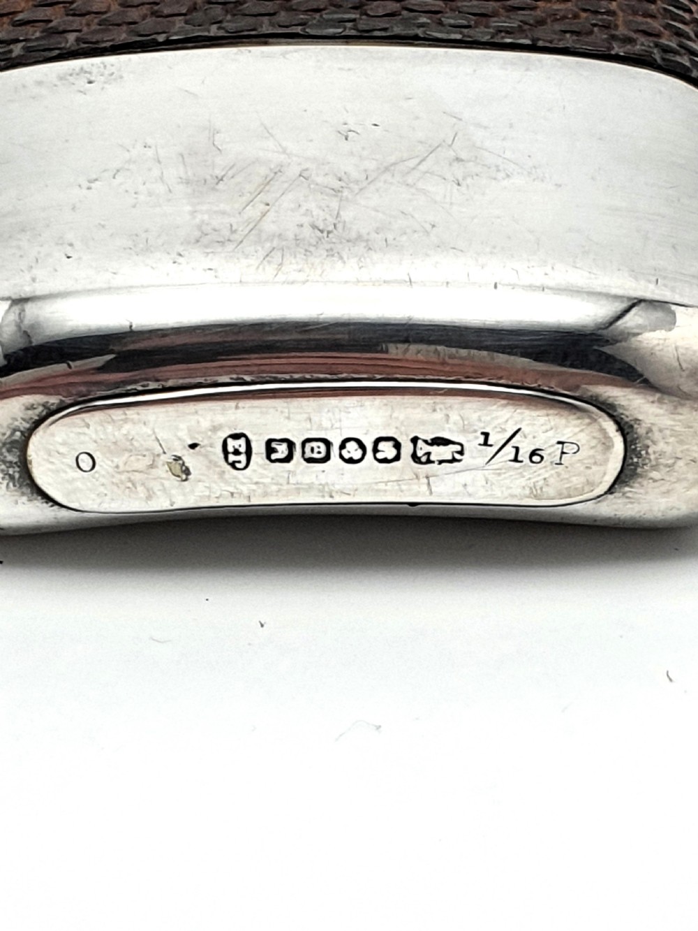 Handsome English Antique Silver Plate and Leather Hip Flask - circa 1920 View X