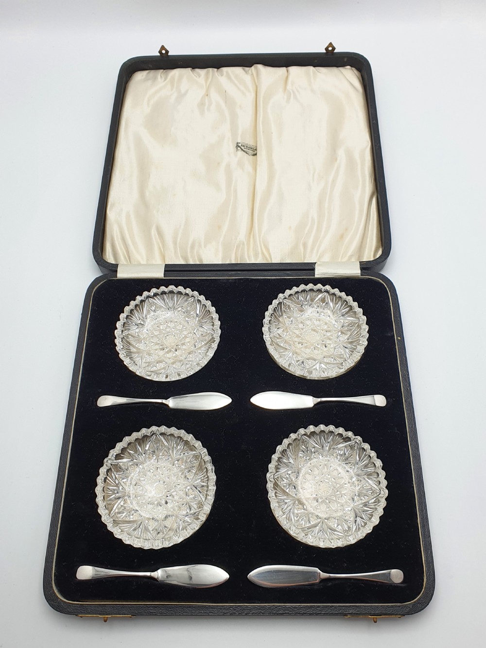 Fabulous silver and crystal butter set - English Antique - 1925