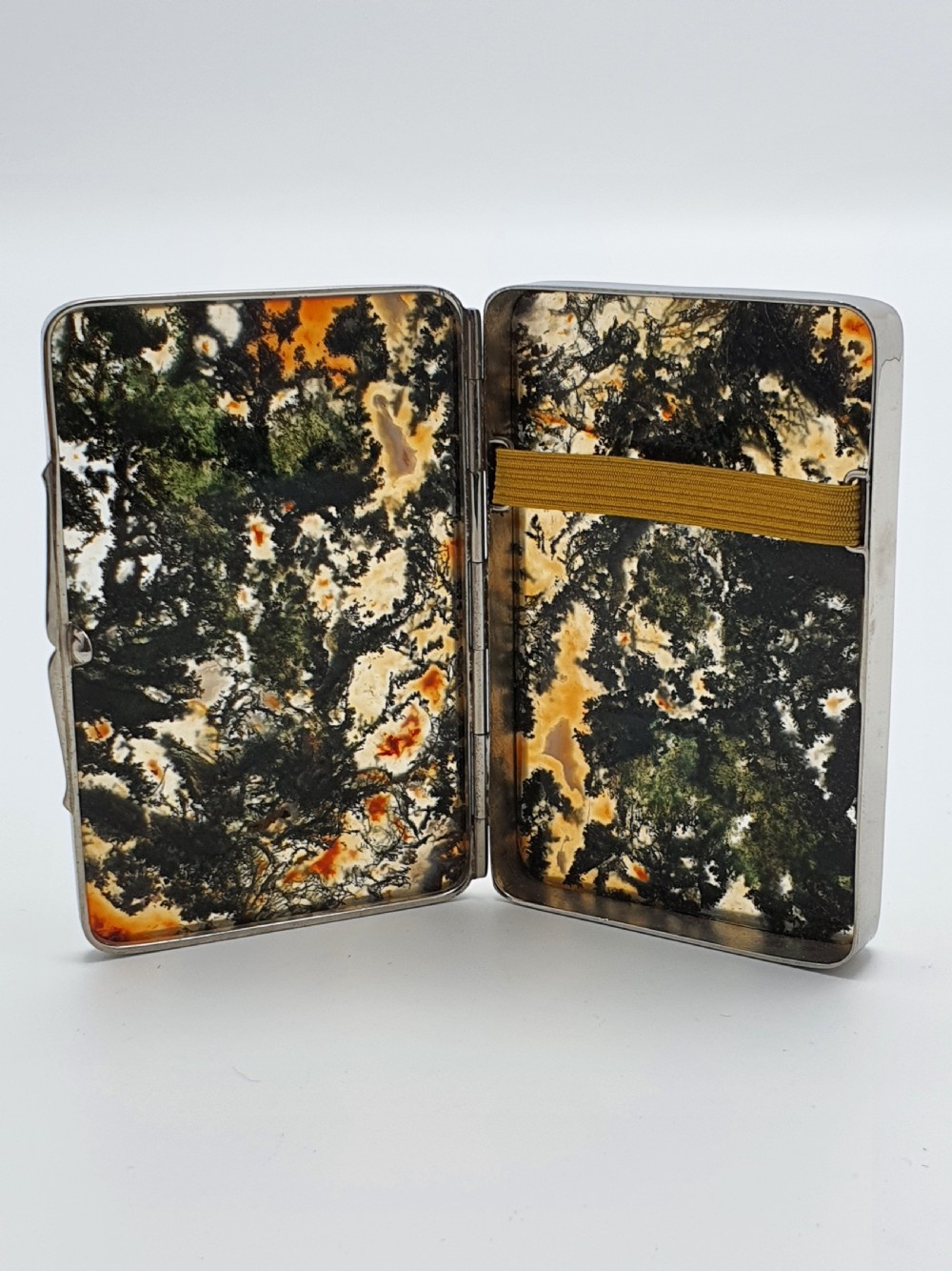 Pretty moss agate box – antique English trinket box - circa 1900 View VI