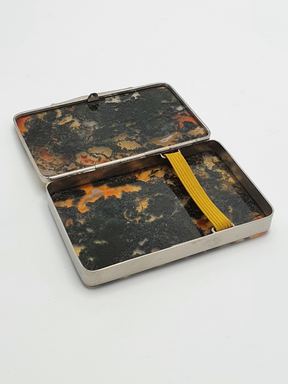 Pretty moss agate box – antique English trinket box - circa 1900 View VII