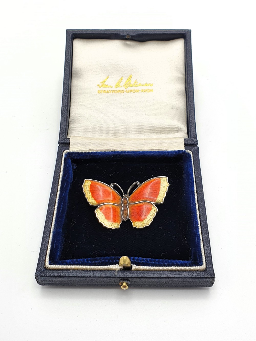Beautiful silver and enamelled butterfly brooch – circa 1930