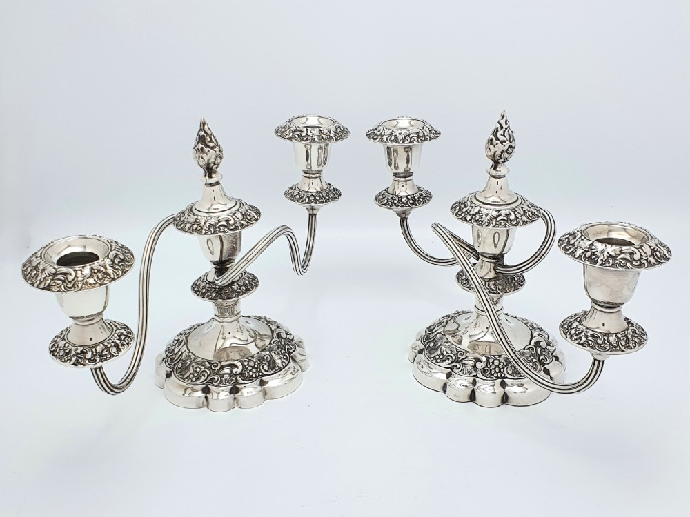 Fabulous Pair of Edwardian Low Candelabras – circa 1905