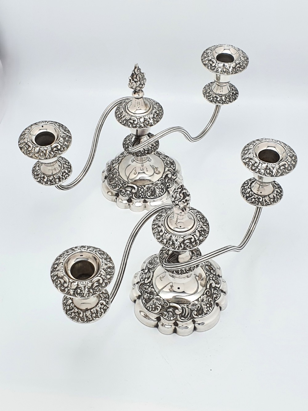 Fabulous Pair of Edwardian Low Candelabras – circa 1905 View III