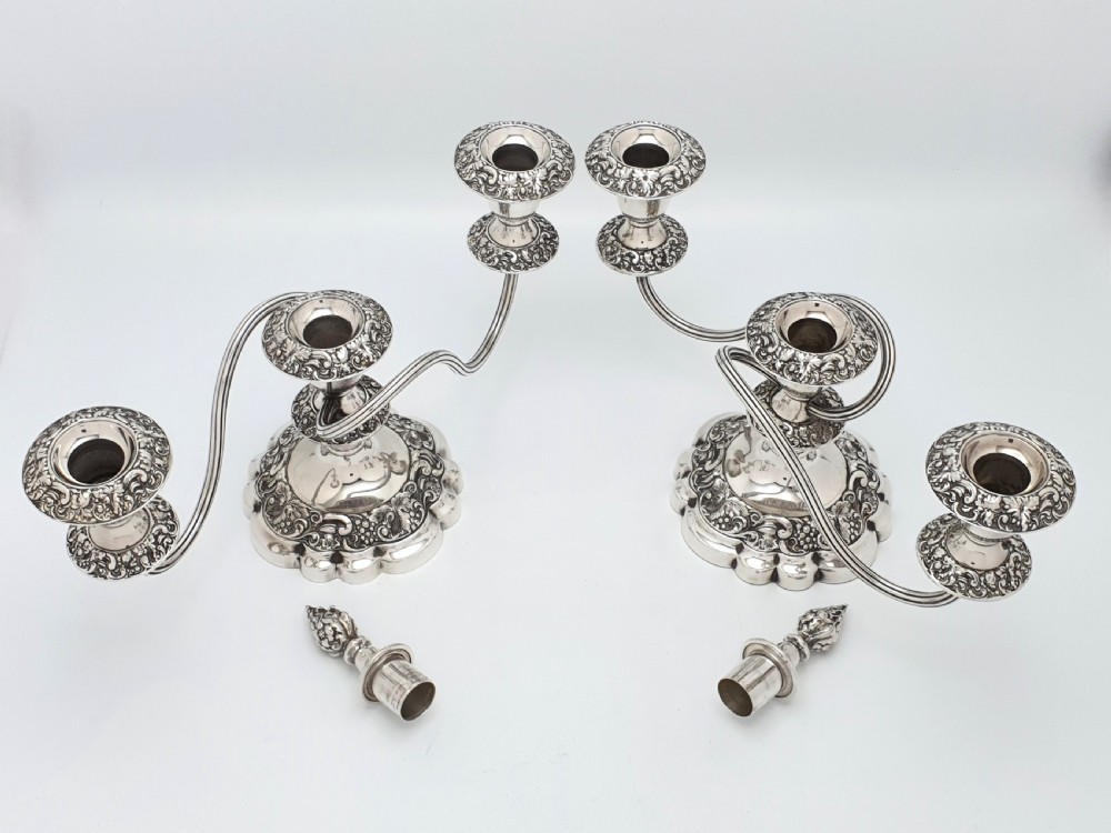 Fabulous Pair of Edwardian Low Candelabras – circa 1905 View V