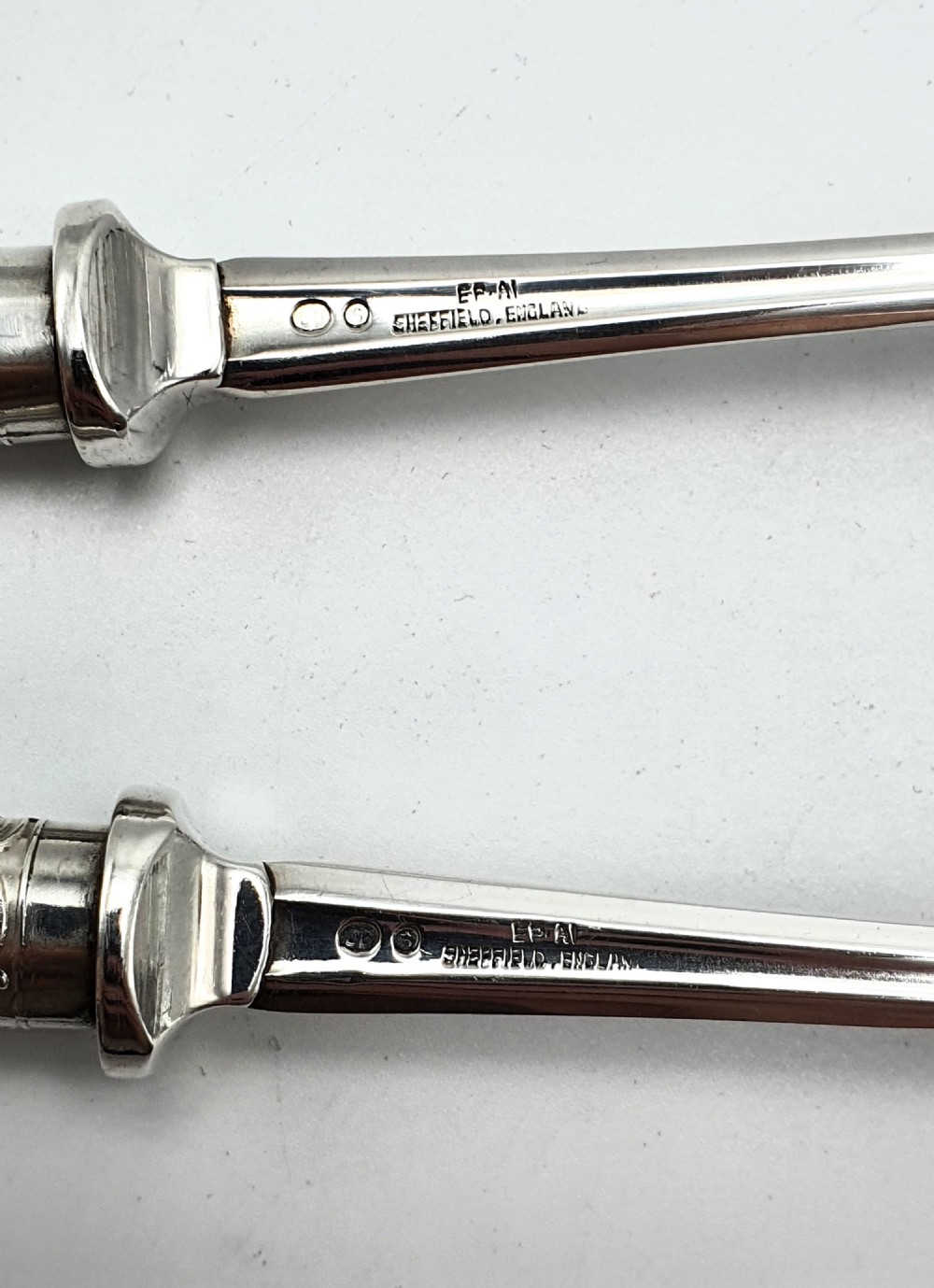 Superb Pair of Mother of Pearl Handled Salad Servers – circa 1920 View V