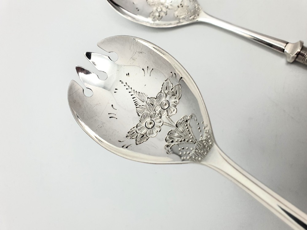 Superb Pair of Mother of Pearl Handled Salad Servers – circa 1920 View VI