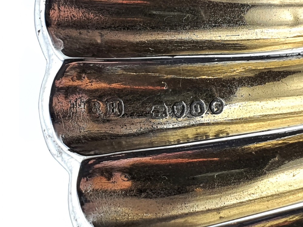 Stylish Set of Four Antique Victorian Silver Shell Salts - London, 1869 View VII