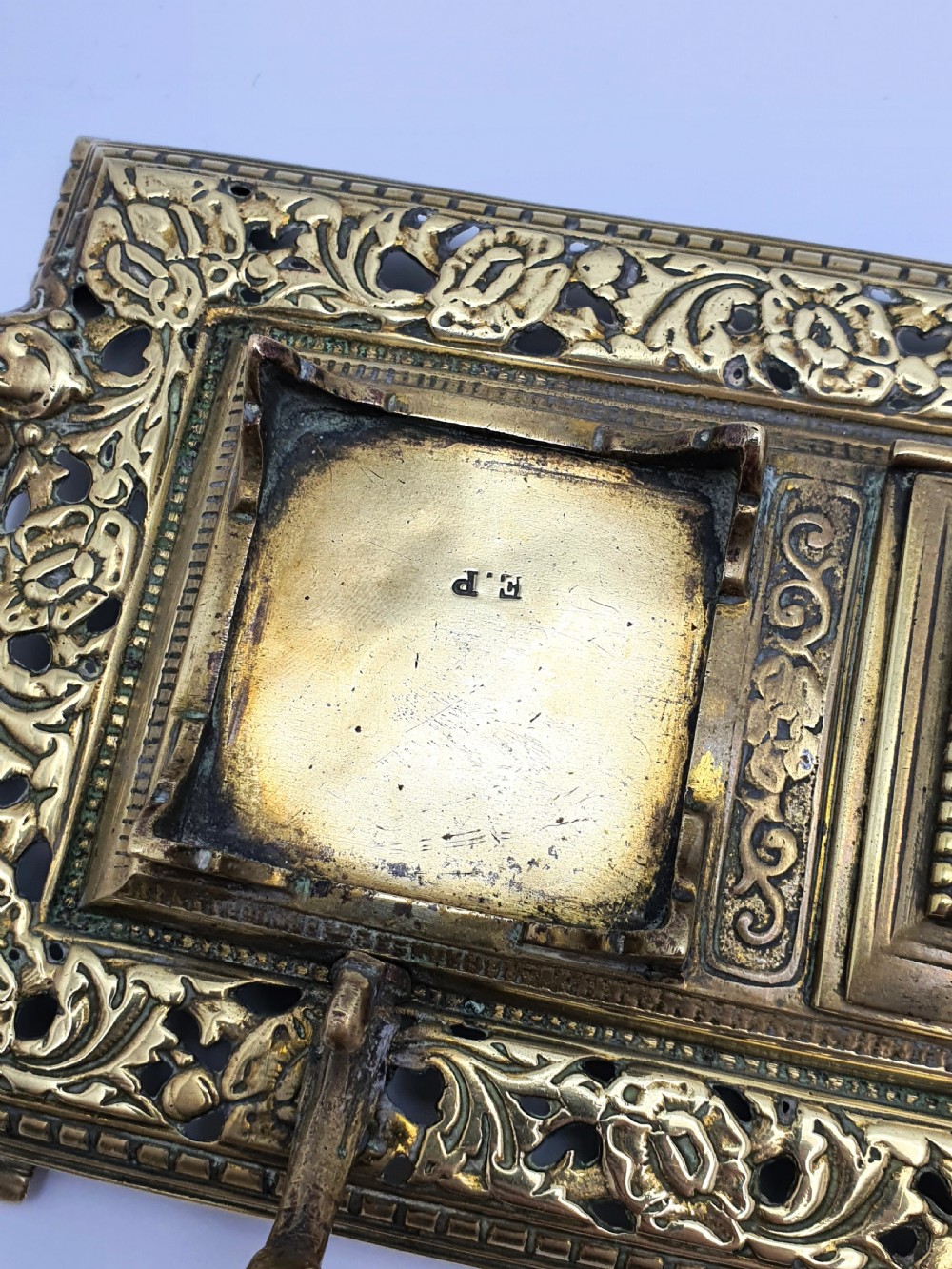 Splendid English Antique Brass Inkstand – circa 1890 View VIII