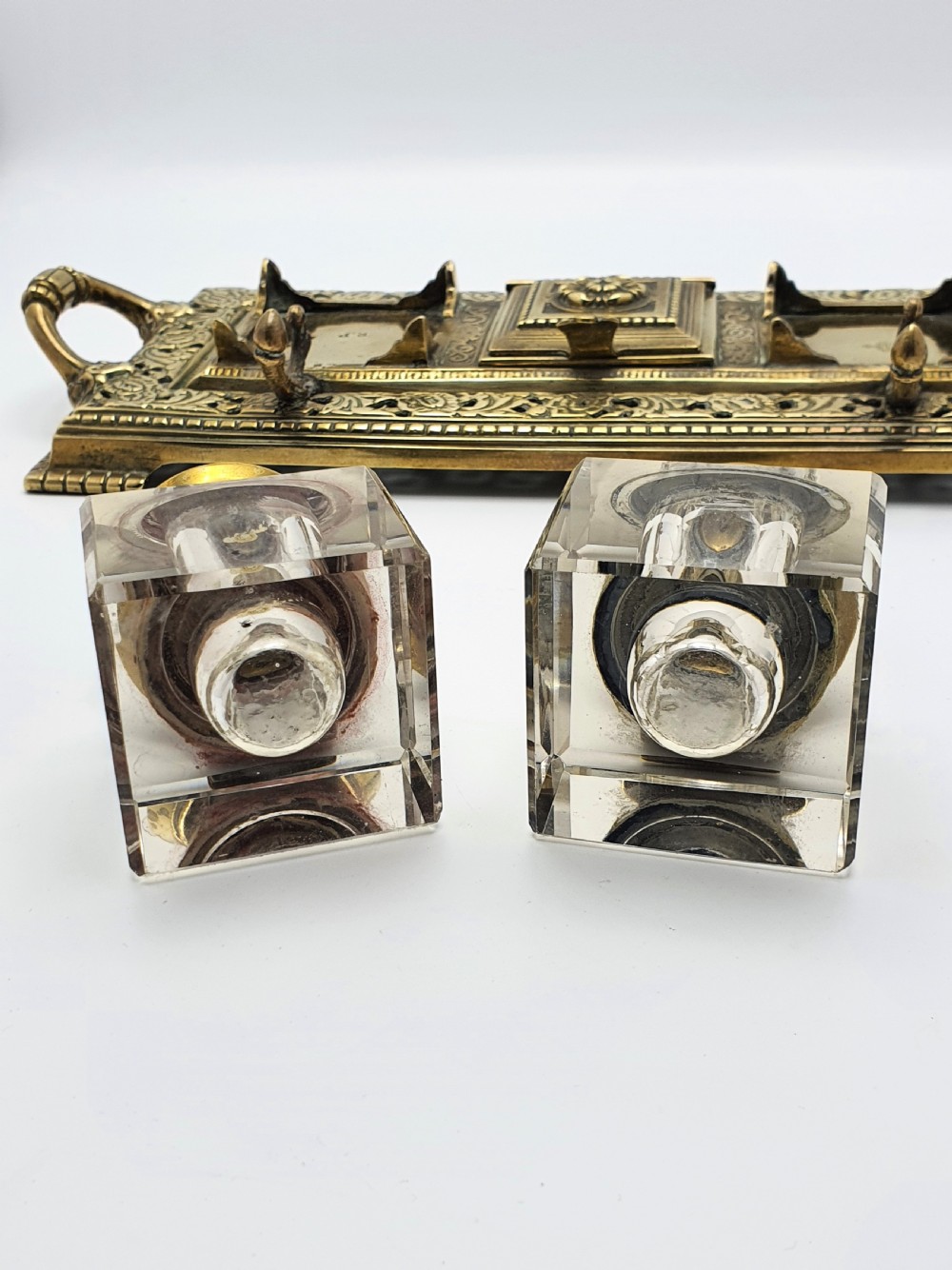 Splendid English Antique Brass Inkstand – circa 1890 View X