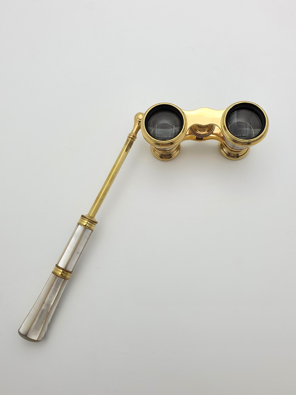 Beautiful French Mother of Pearl and Brass Opera Glasses - circa 1900 View VI