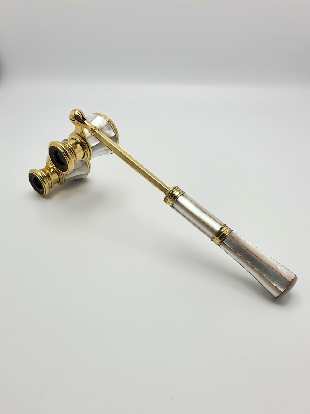Beautiful French Mother of Pearl and Brass Opera Glasses - circa 1900 View VIII
