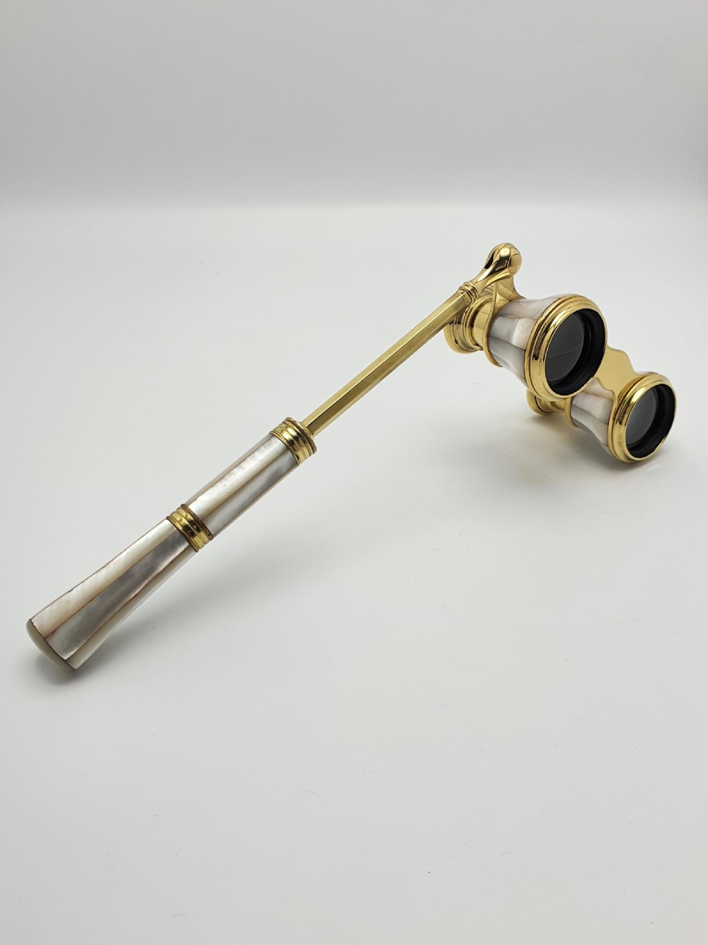 Beautiful French Mother of Pearl and Brass Opera Glasses - circa 1900 View IX