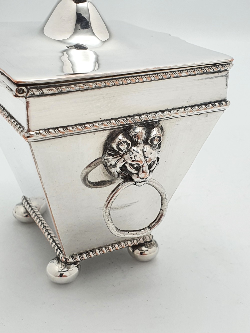 Edwardian Sheffield Silver Plated Tea Caddy and Spoon – circa 1905 View IV