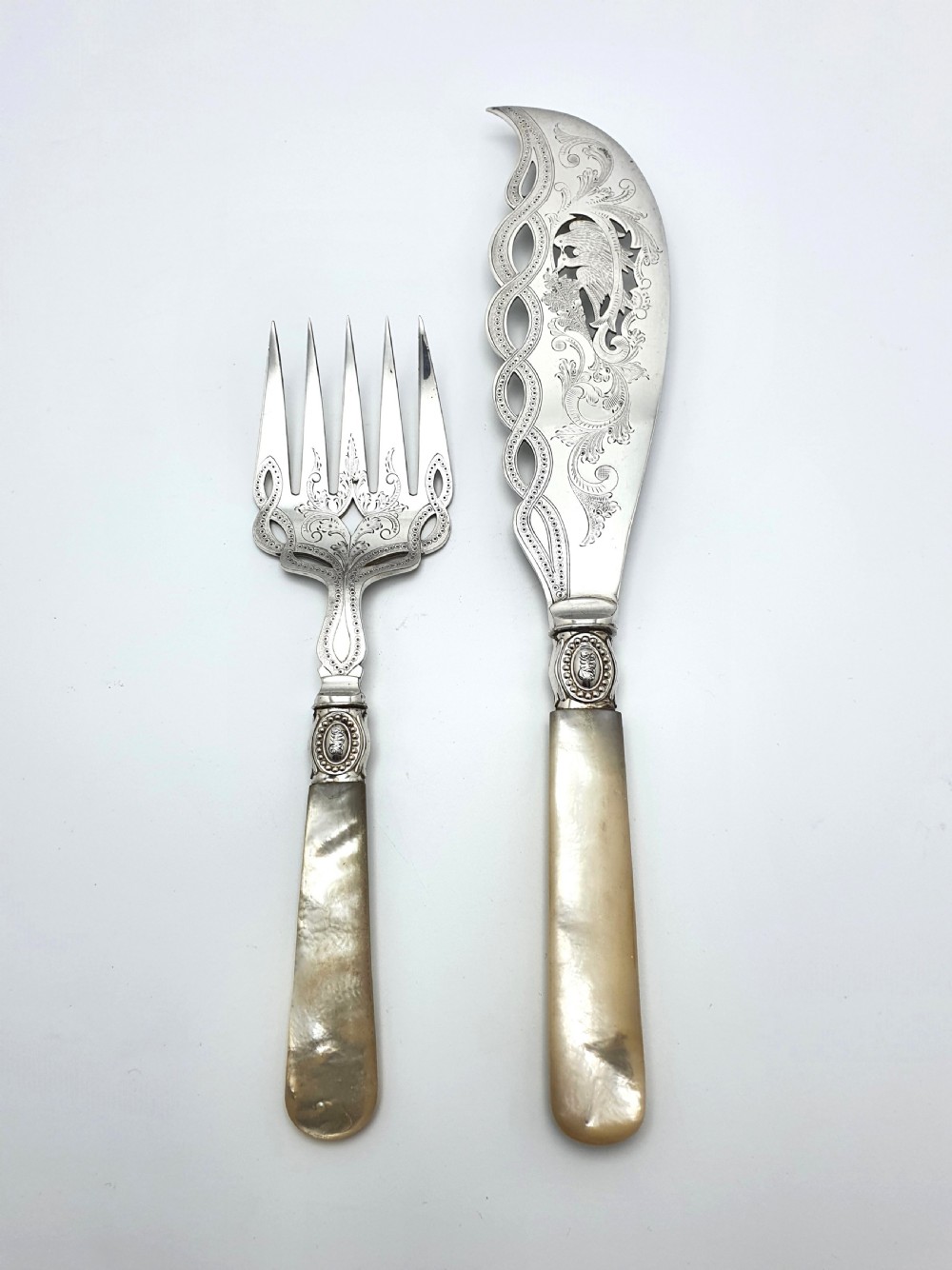 Stunning Pair of Victorian Fish Servers – circa 1880 View III