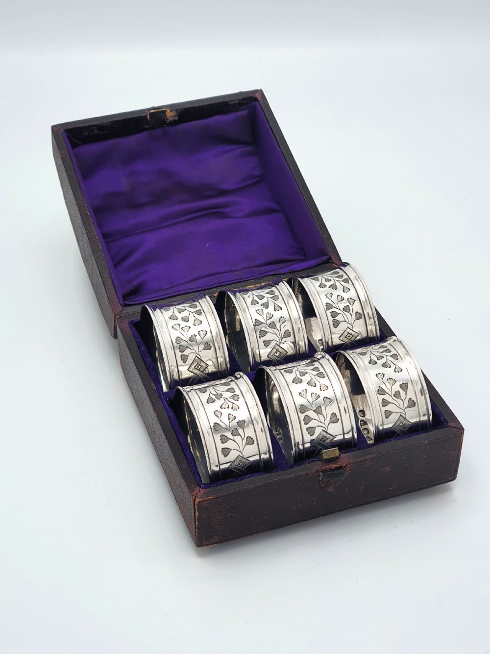 Nice Cased Set of Six Edwardian Napkin Rings – circa 1890