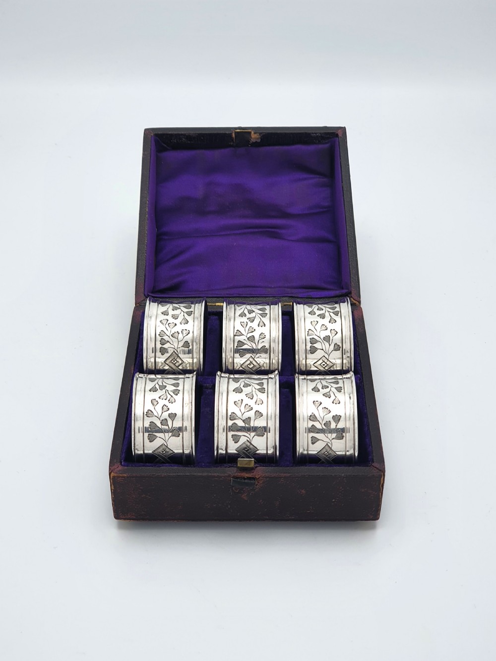 Nice Cased Set of Six Edwardian Napkin Rings – circa 1890 View VII