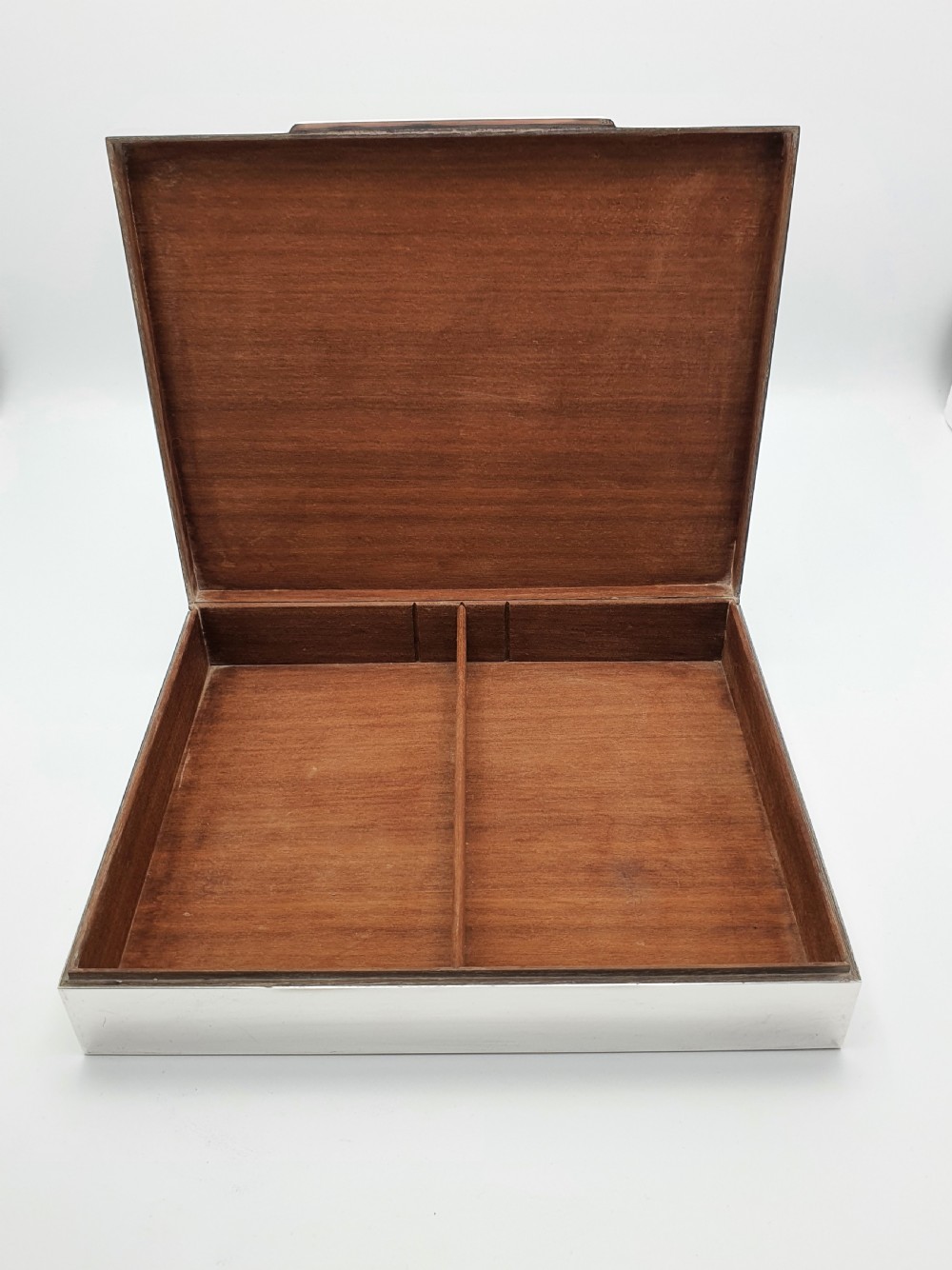 Stylish Italian Sterling Silver Cigar Box – circa 1930 View III