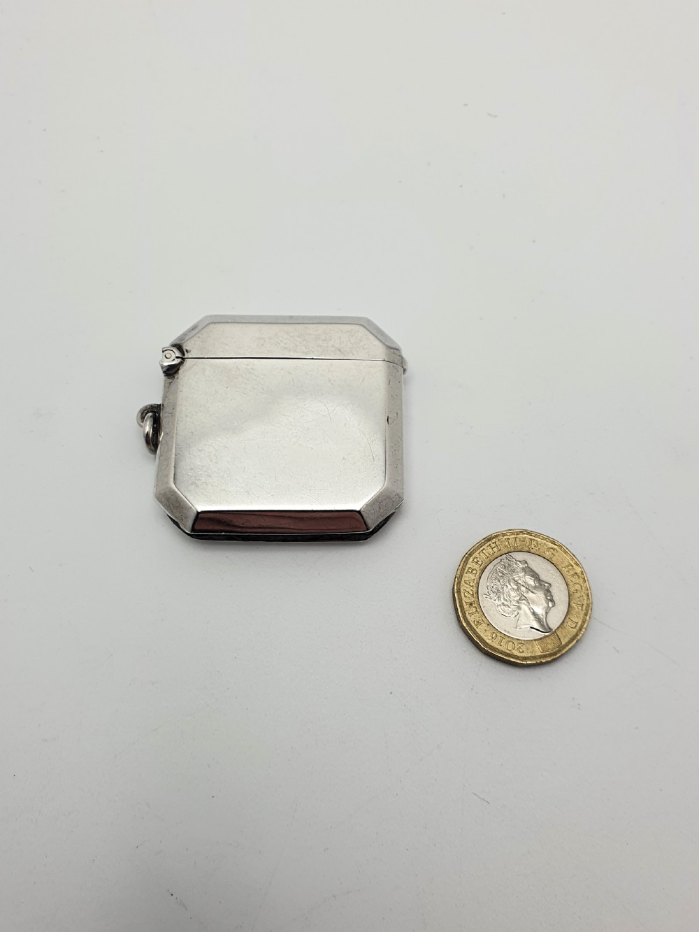 Unusual Antique Silver Vesta Case - 1922 View III