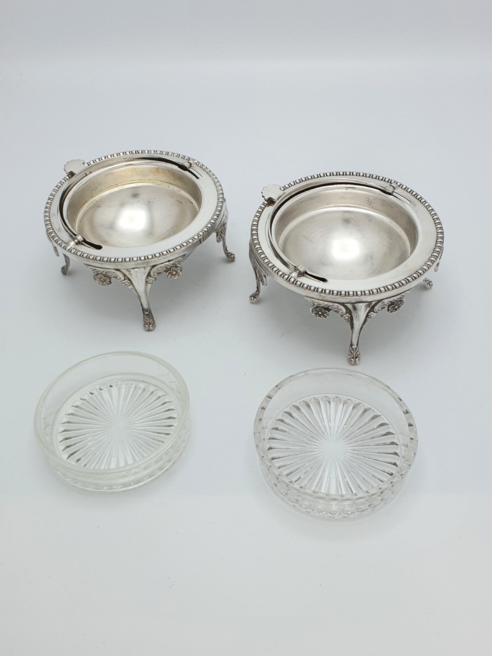 Fabulous Pair of Silver-Plated Caviar/Butter Dishes – circa 1960 View III