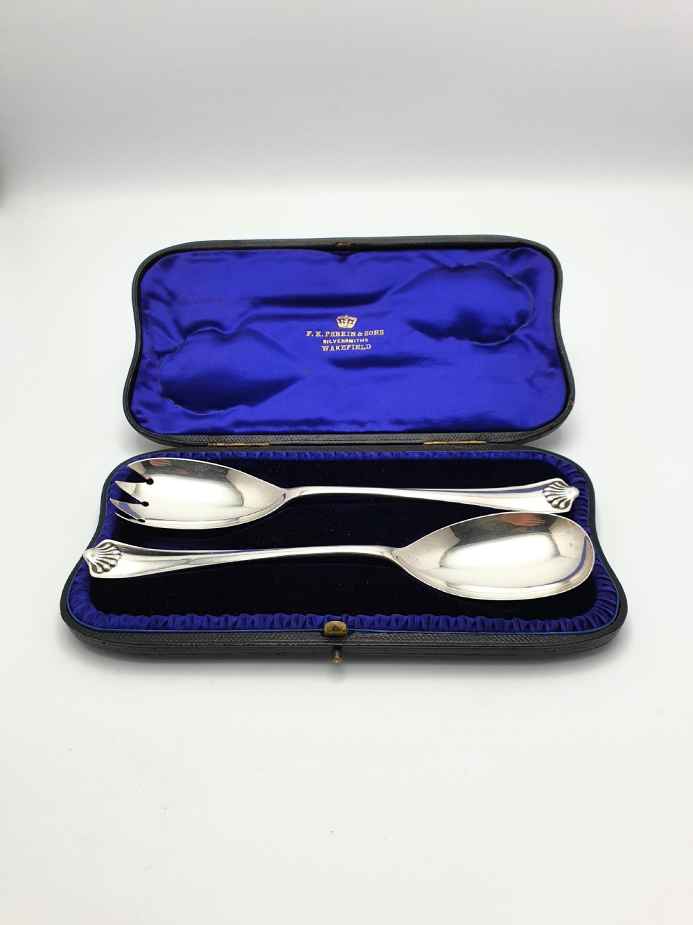 Nice Pair of Solid Silver Salad Servers - 1921 View II