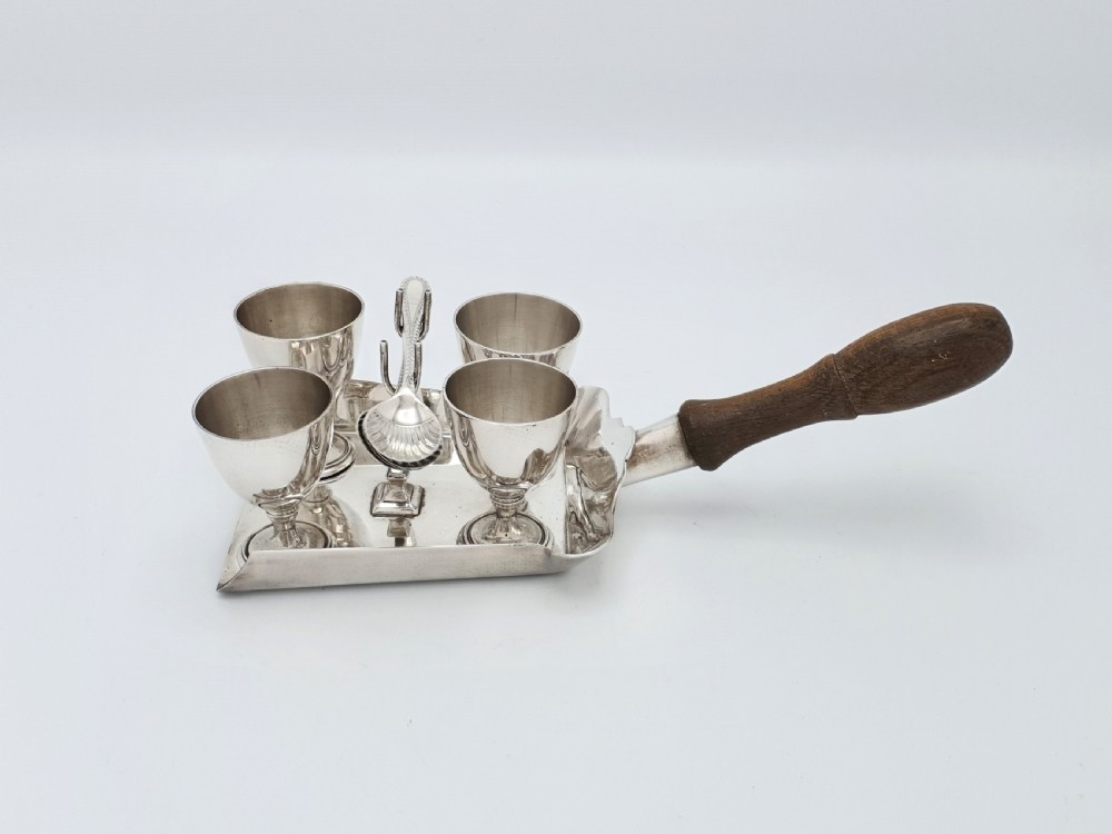 Rare Victorian Novelty Silver Plated Egg Cruet – circa 1890 View II