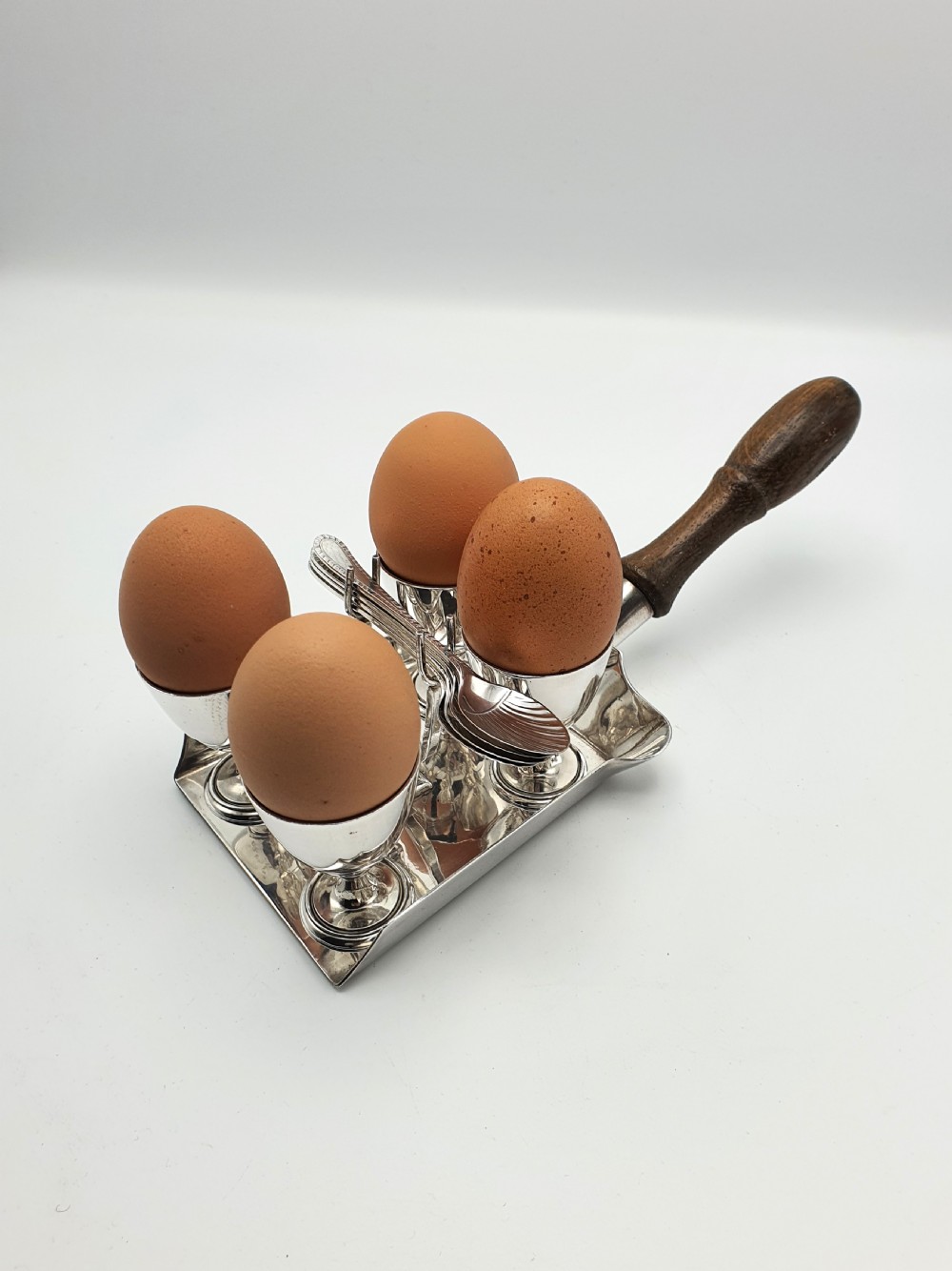 Rare Victorian Novelty Silver Plated Egg Cruet – circa 1890 View V