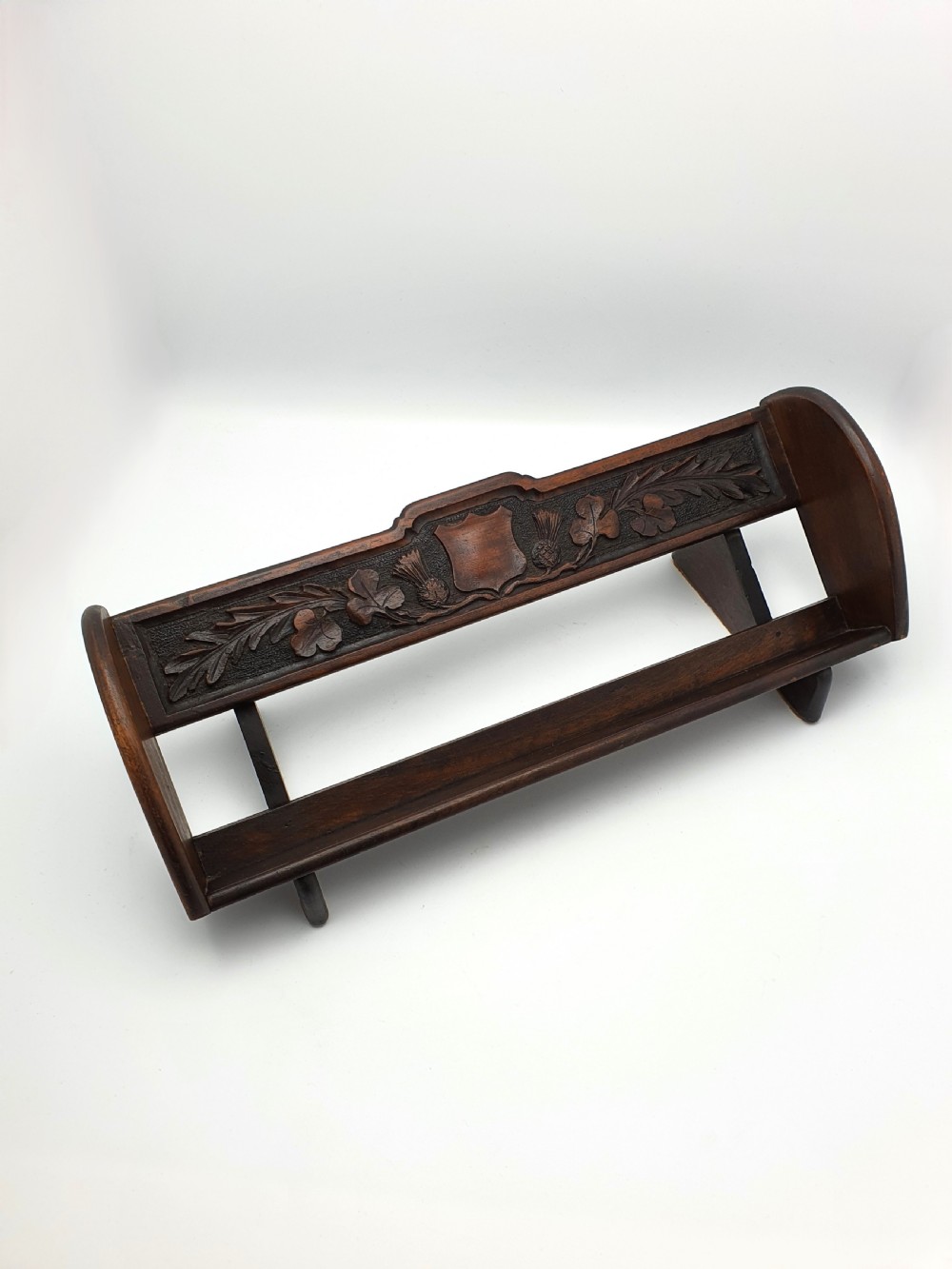 Nice Edwardian Carved Oak Book Rack – circa 1905