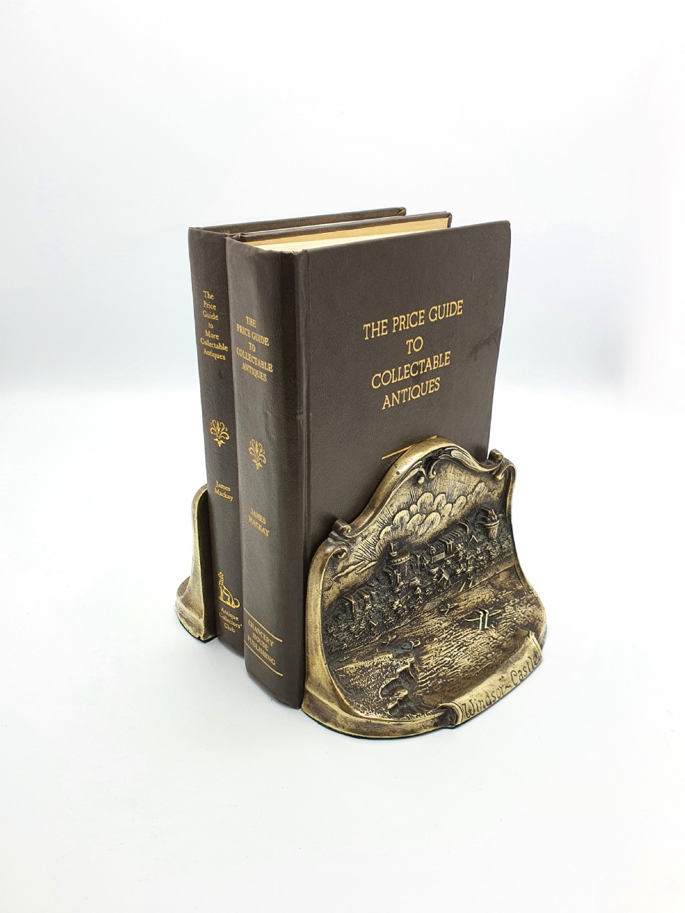 Unusual Pair of Windsor Castle Brass Bookends - circa 1905 View II
