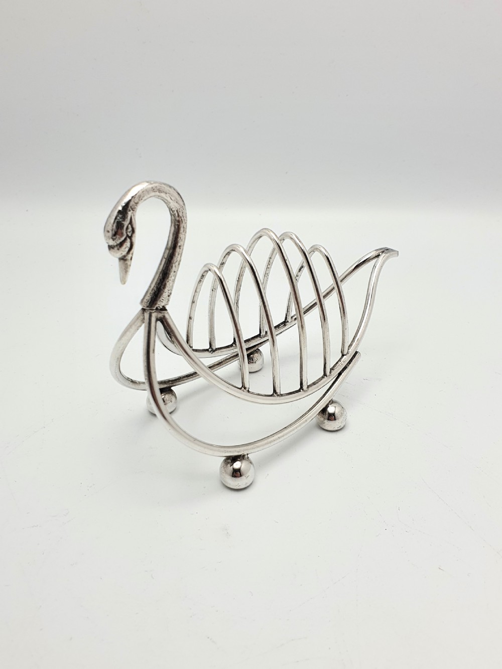 Elegant Silver-Plated Novelty Swan Toast Rack – circa 1920 View III