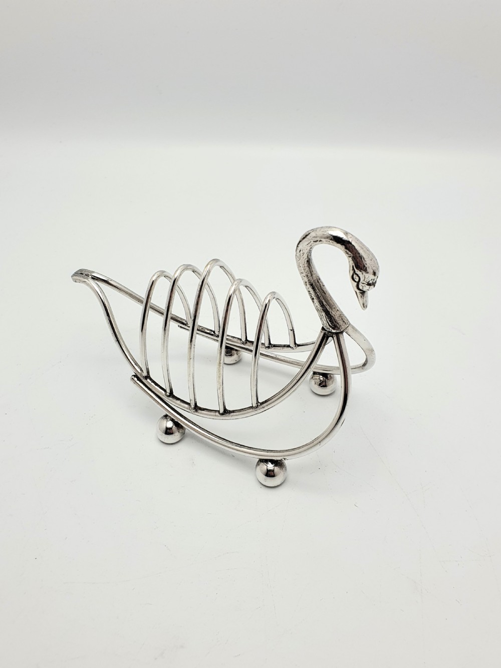 Elegant Silver-Plated Novelty Swan Toast Rack – circa 1920 View IV