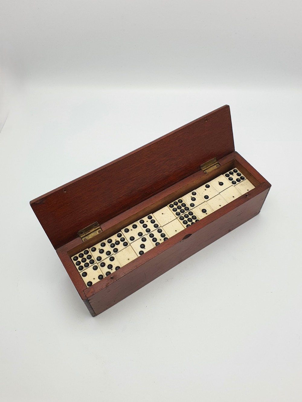 Nice Antique Edwardian Boxed Set of Nines Dominoes - circa 1905 View III
