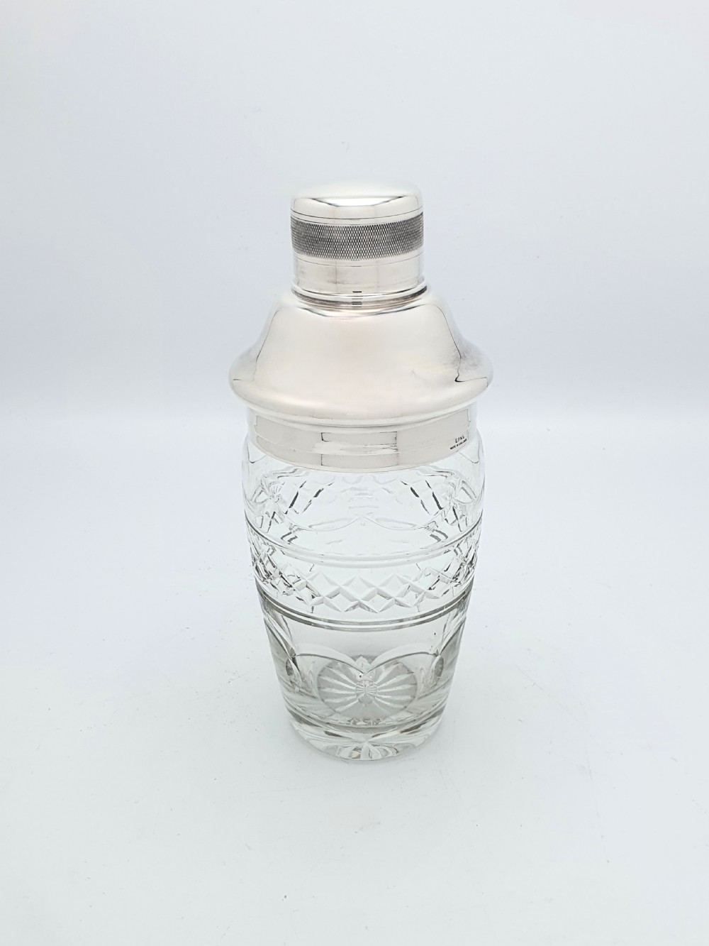 Super Cut Glass & Silver-Plated Cocktail Shaker – circa 1950