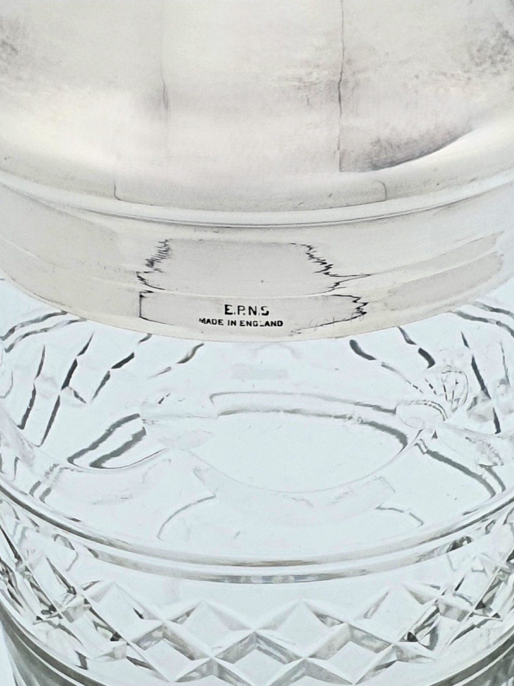 Super Cut Glass & Silver-Plated Cocktail Shaker – circa 1950 View II