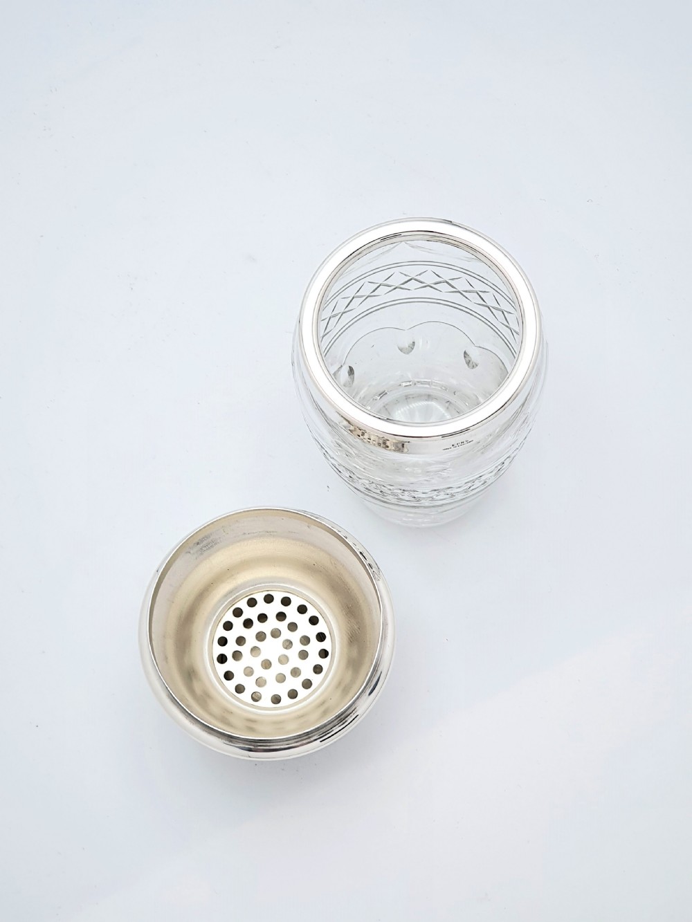 Super Cut Glass & Silver-Plated Cocktail Shaker – circa 1950 View IV