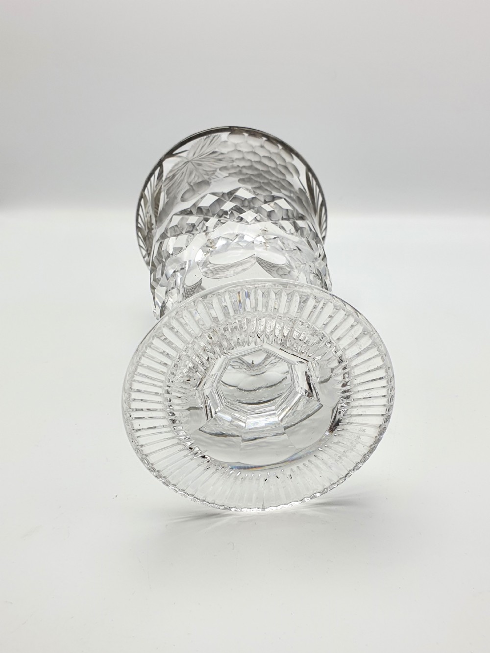 Fabulous Art Deco Silver Topped Glass Vase - 1929 View V