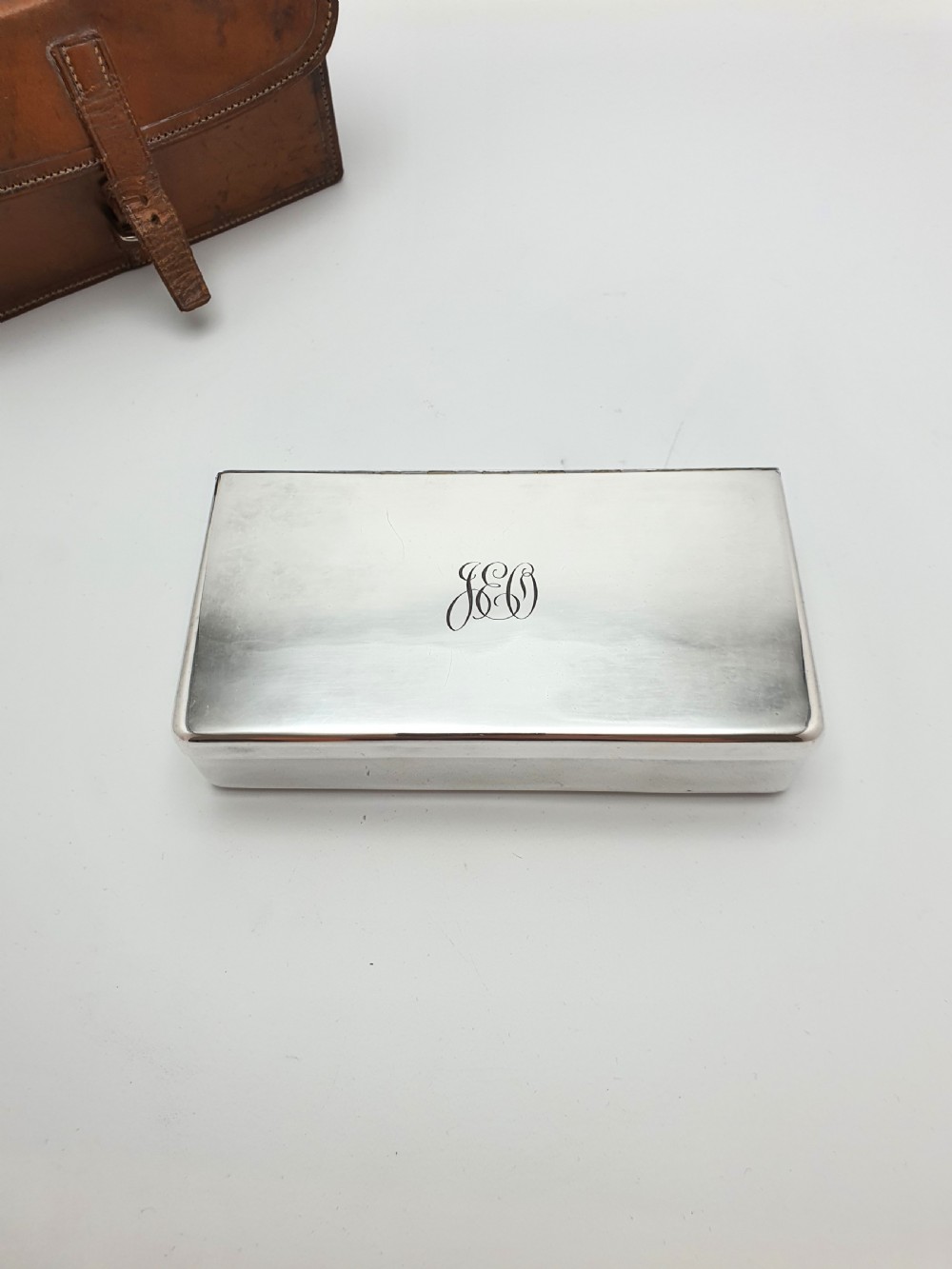 Handsome Edwardian Antique Leather Cased Sandwich Box - circa 1905 View IV