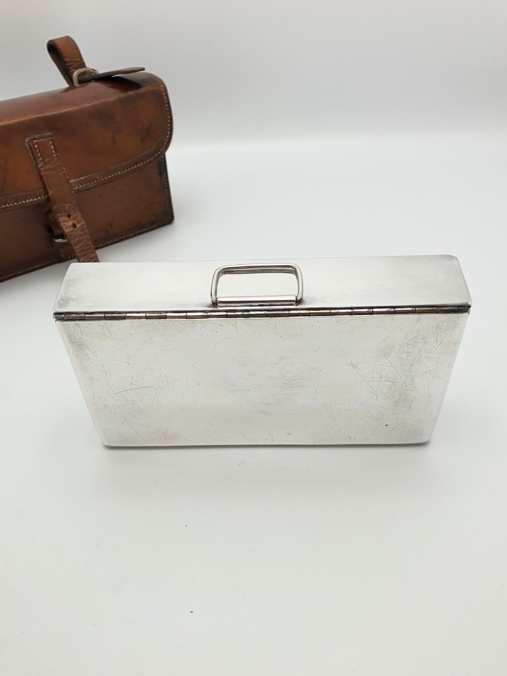 Handsome Edwardian Antique Leather Cased Sandwich Box - circa 1905 View VIII