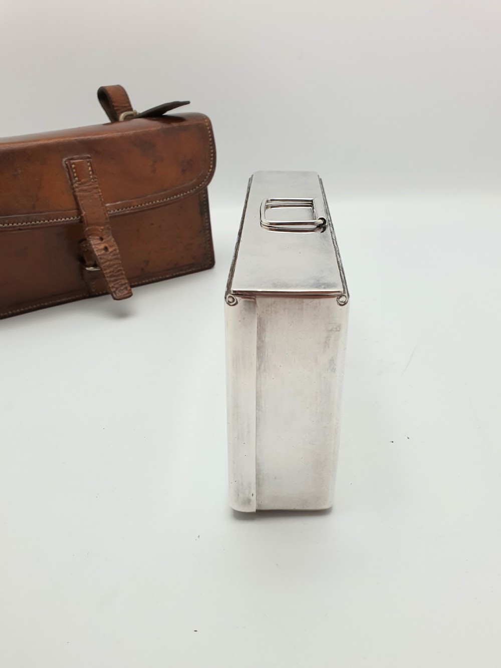 Handsome Edwardian Antique Leather Cased Sandwich Box - circa 1905 View X
