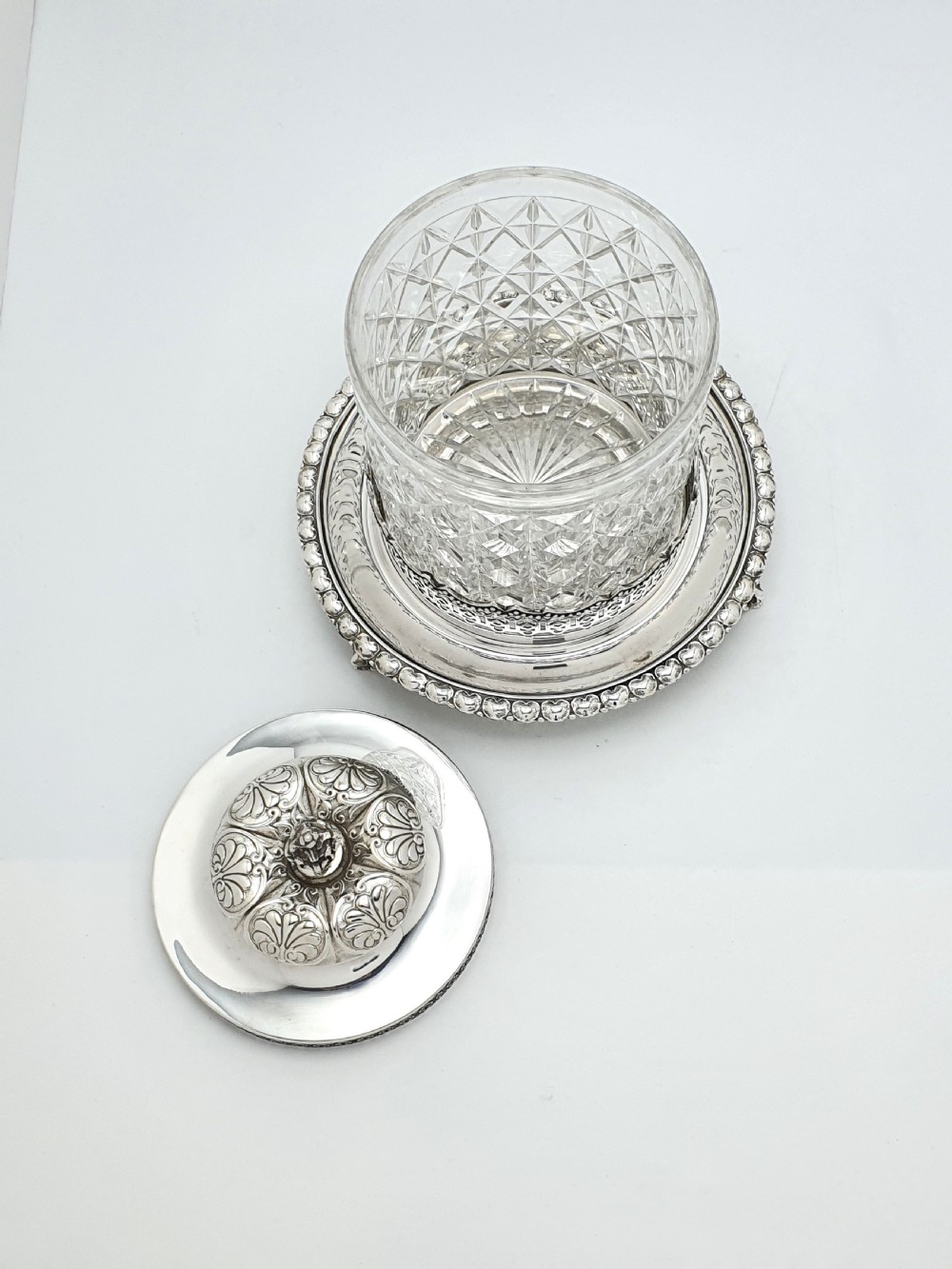 Lovely Victorian Cut Glass Biscuit Box/Cookie Jar – circa 1890 View II