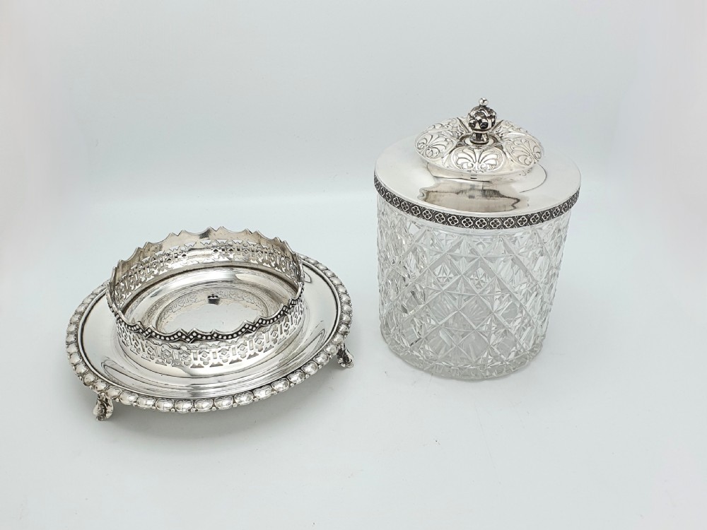 Lovely Victorian Cut Glass Biscuit Box/Cookie Jar – circa 1890 View III