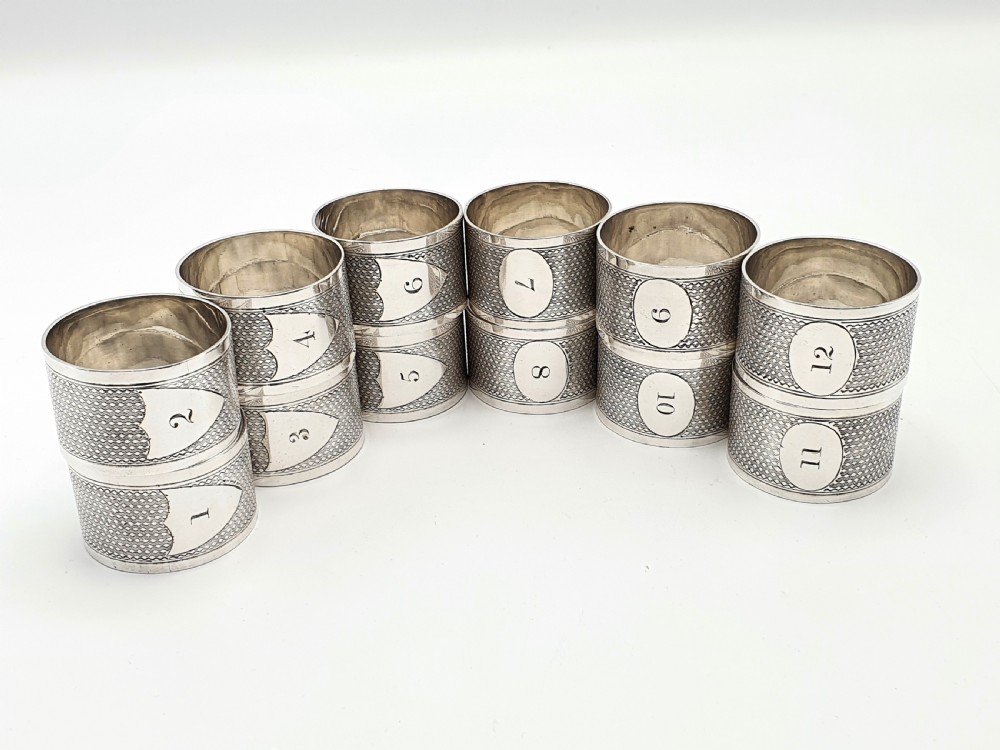Fabulous Set of 12 Edwardian Napkin Rings - circa 1905 View II