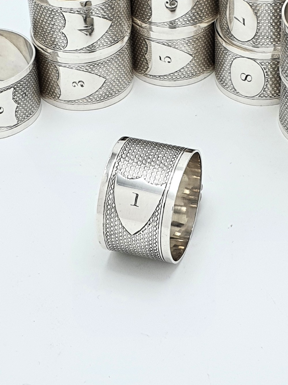 Fabulous Set of 12 Edwardian Napkin Rings - circa 1905 View IV