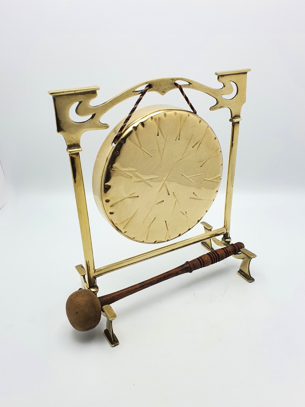 Lovely Edwardian Brass Dinner Gong - circa 1905