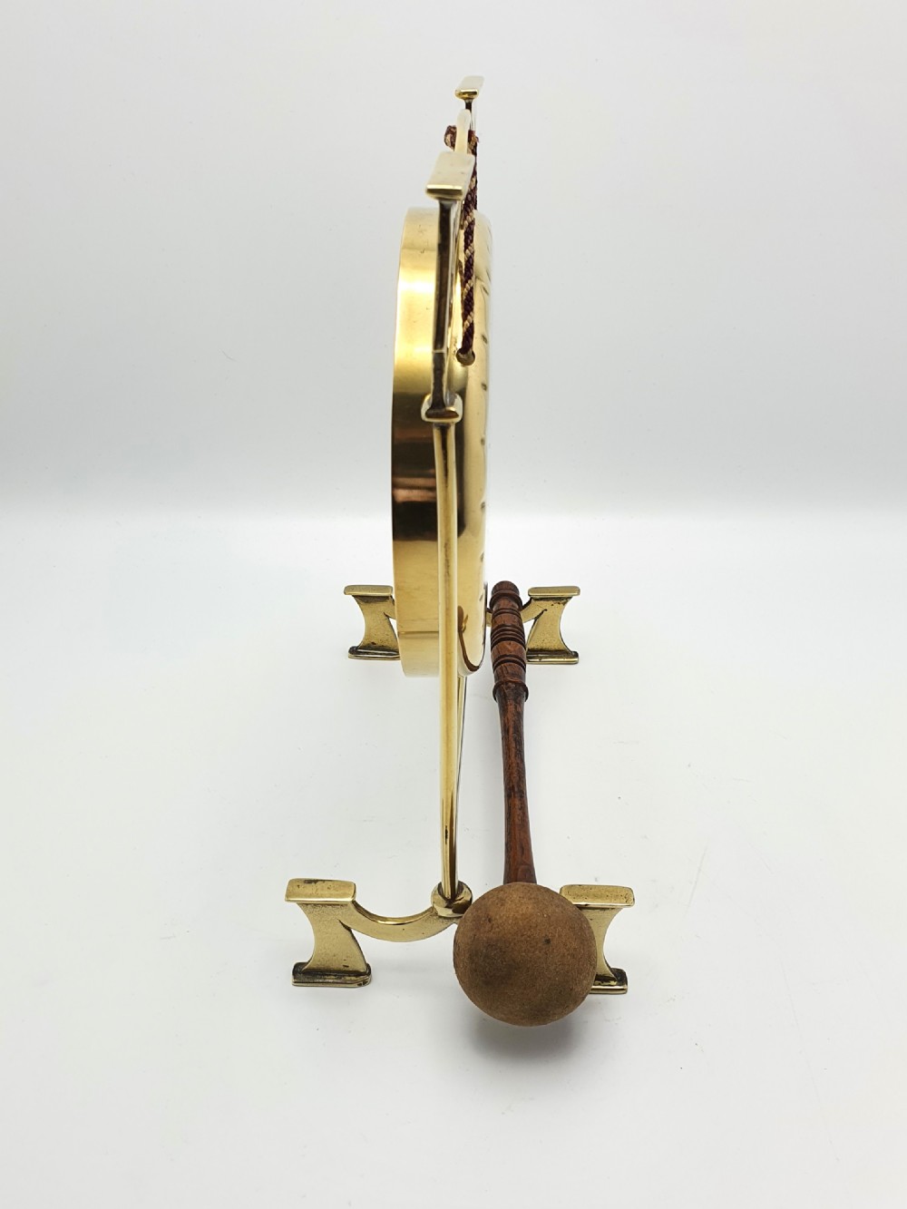 Lovely Edwardian Brass Dinner Gong - circa 1905 View IV